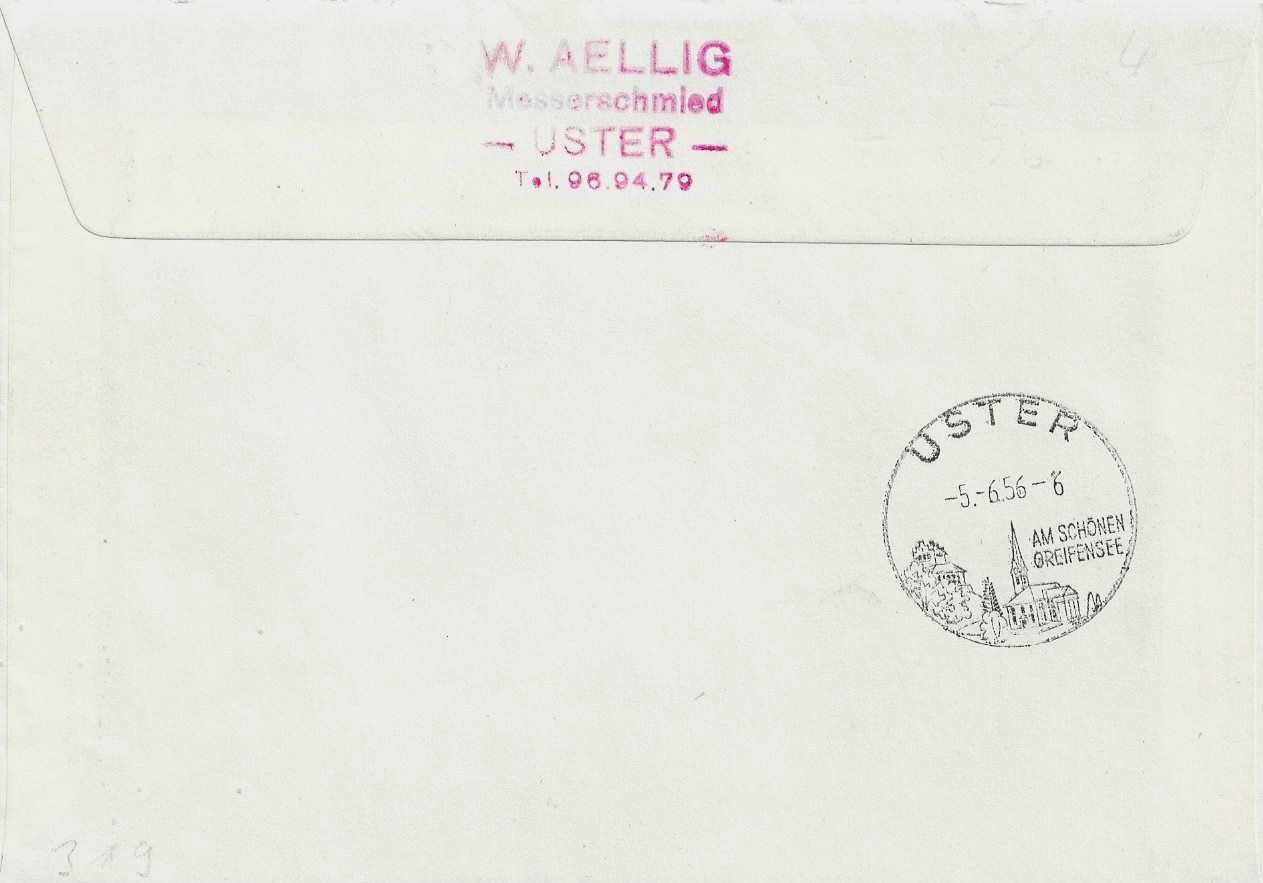 Alle Briefmarken: PRO PATRIA EXPRESS BRIEF SATZ 1956 – Gebraucht aus Schlossrued von Aronliam 1