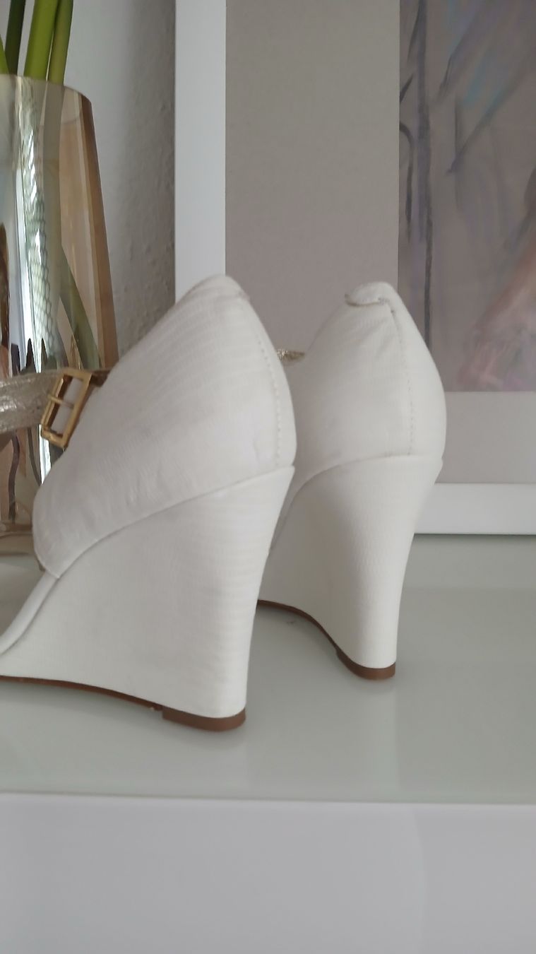 Scarpe da donna: Minelli weisse Lederschuhe, Gr 39, Ab.10cm – Nuovo (secondo la descrizione) da Beinwil am See venduto da Superchance 2