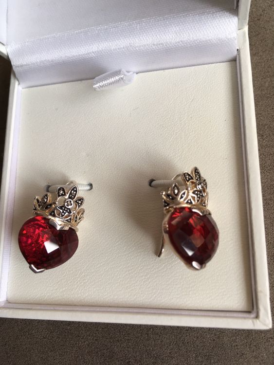 Boucles D'oreilles Clips Vintage - Motif Scooter, Strass Et Chrome, Bon état
