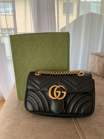 Gucci Handtasche - Marmont matelassé mini bag/U/Black