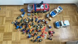 lot playmobil police et pompiers avec accessoires