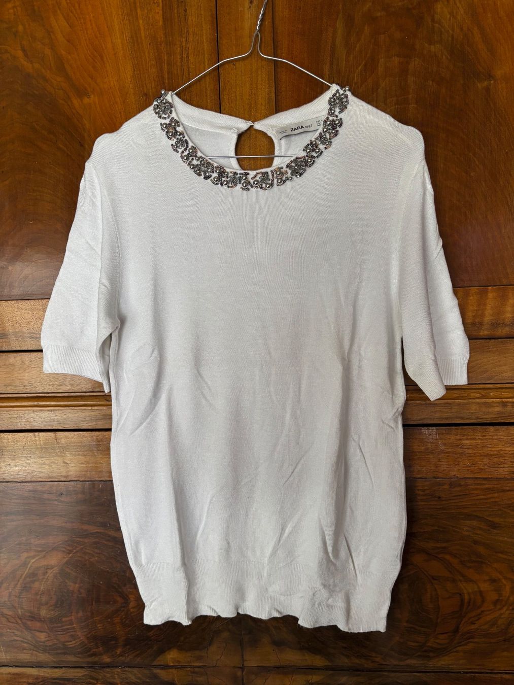 Zara Top: Haut en coton blanc, taille L – Usato da Grand-Lancy venduto da hip_2rbd