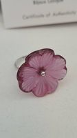 Lalique Ring Grösse 57 Stiefmütterchen rosa silber
