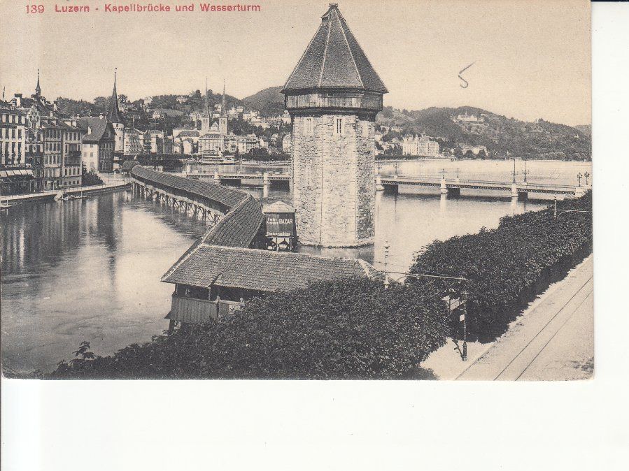 Cartoline postali: Luzern Kapellbrücke ca. 1915 – Usato da Bürglen TG venduto da StampGraf