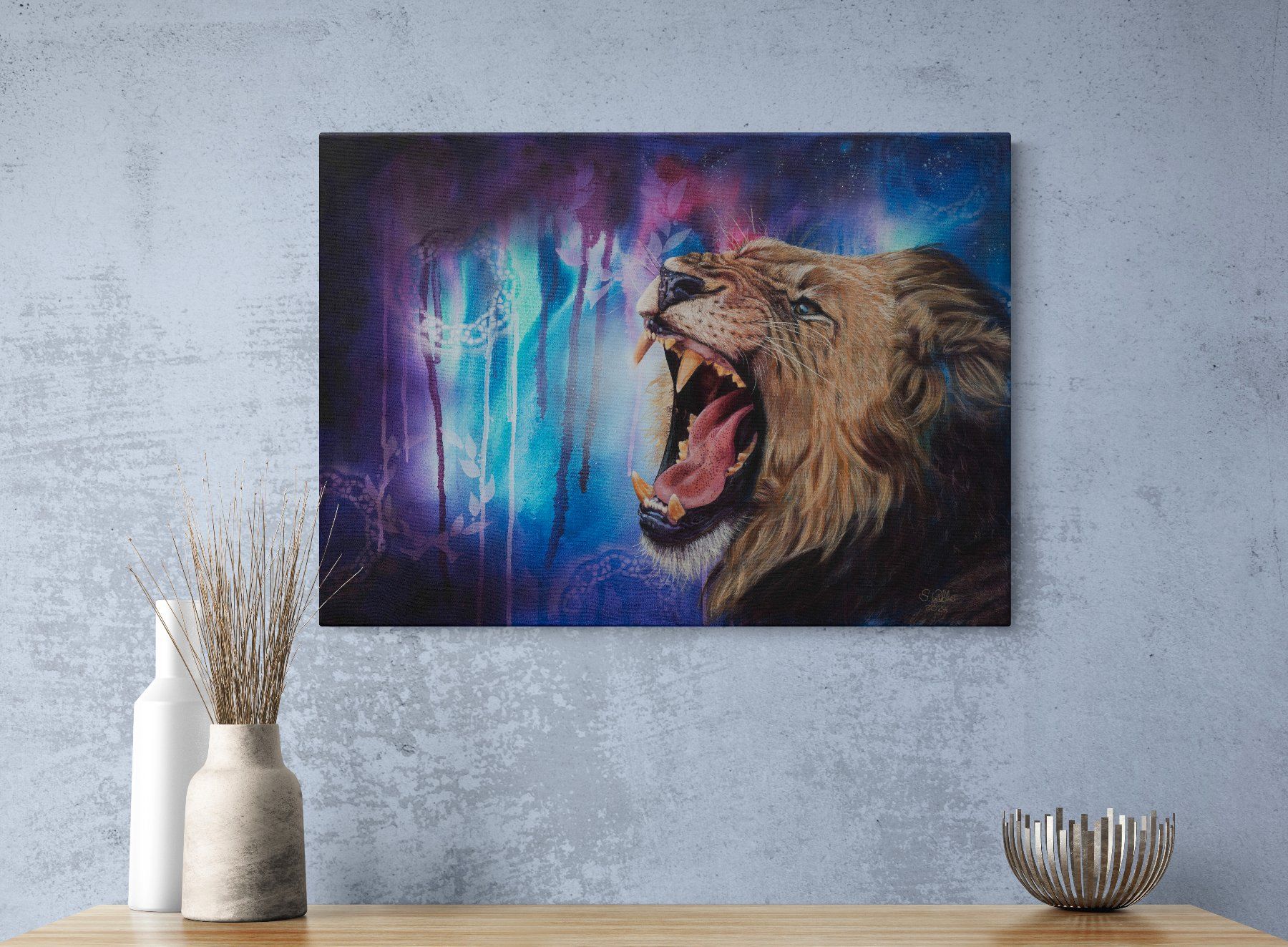 Dipinti: Löwenbild, handgemalt, Original Gemälde, 50 x 70 cm – Nuovo e nell'imballaggio originale da Tägerwilen venduto da Simone_Widler_Art 1