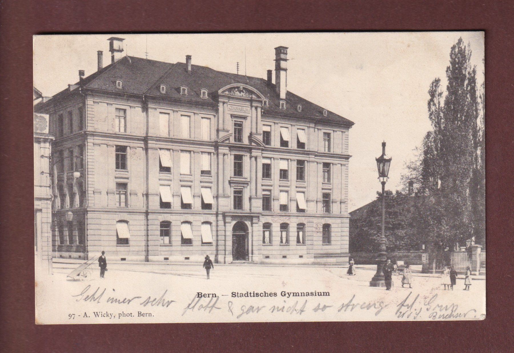 Ansichtskarten: BERN - Gymnasium - 1901 – Gebraucht aus Pully von nicecards-shop