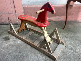 Altes Schaukelpferd RÄBER Luzern 50er Jahre Orig.Zustand !!!