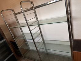 Regal Glas Metall silberfarben, 8 Glastablare, guter Zustand