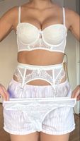 Hunkemöller 3-Piece Lingerie Set, White, Size S, bra 75C