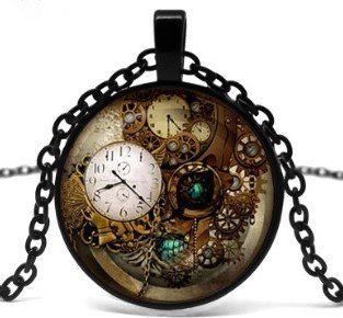 AILUOR Steampunk Halskette - Bewegliche Anhänger In Herz, Eule & Schmetterling