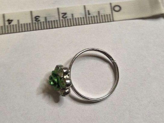 Anelli: Bague ajustable, rose verte, strass, argenté – Nuovo (secondo la descrizione) da Territet venduto da Cenh 4