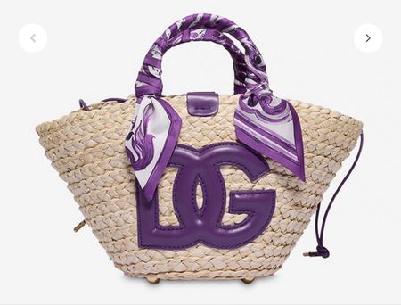 Dolce & Gabbana Damen Korbtasche Stroh Lila 