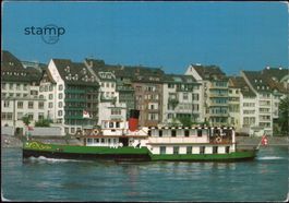 AK Basel _ Partie am Rhein mit Personen-Schiff "Baslerdybli"