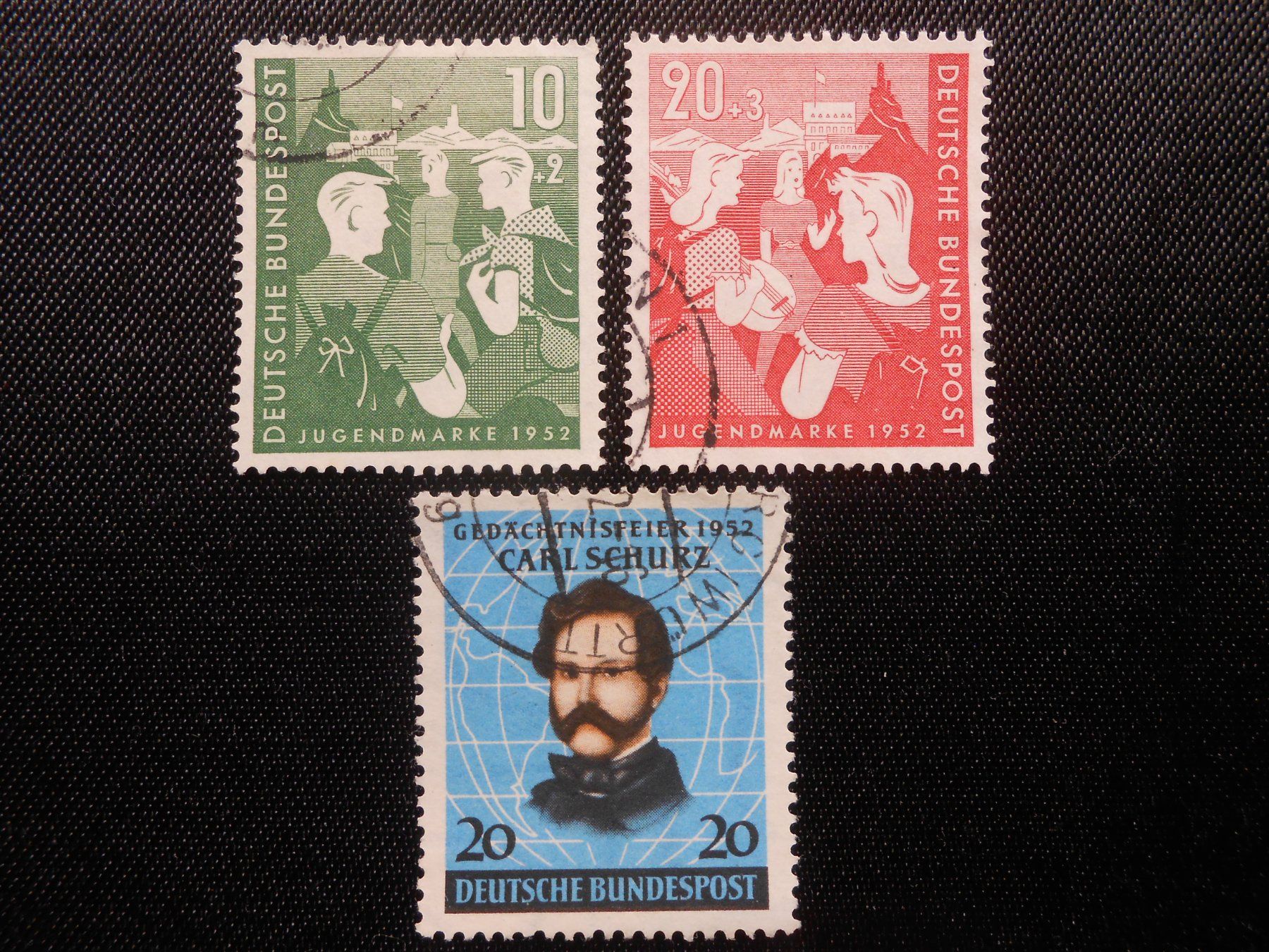 Tutti i francobolli: BRD   Mi 153/154/155 -  1952 – Usato da Hallwil venduto da pkaiser44 1