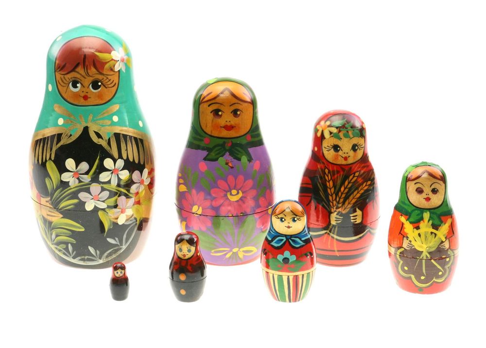 STOBOK Matroschka houten pop poppen: hout babuschka 7 lagen DIY schilderen knutselen Russische houten poppen houten speelgoed thuis decoratie speelgoed Kerstmis verjaardag festival cadeau