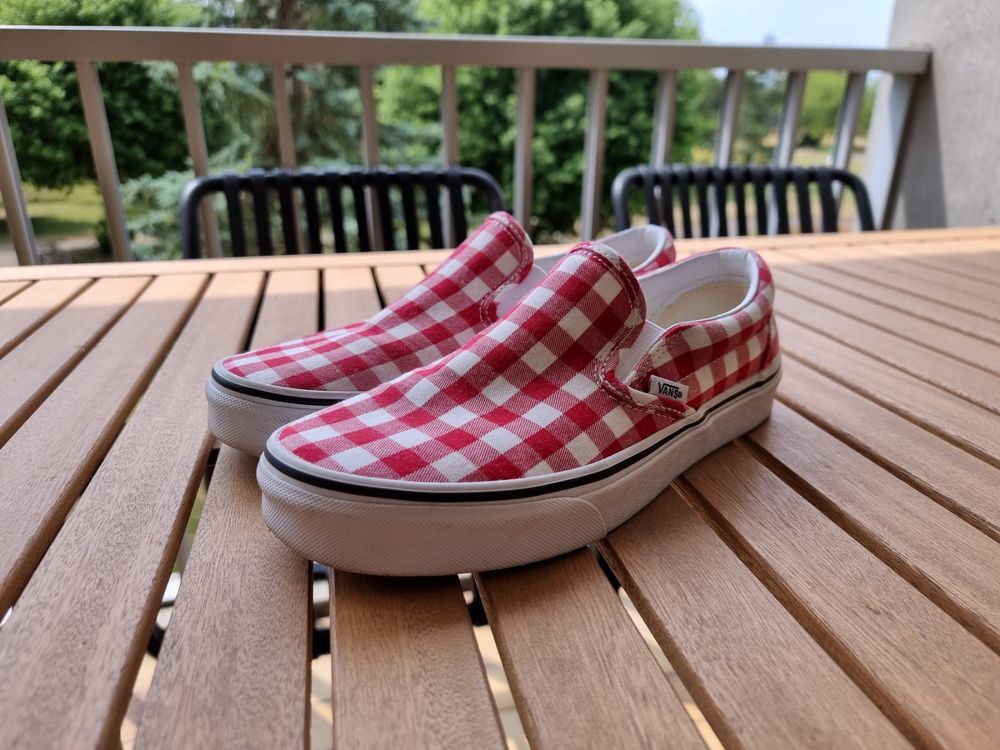 Vans slip on shop rouge et blanche