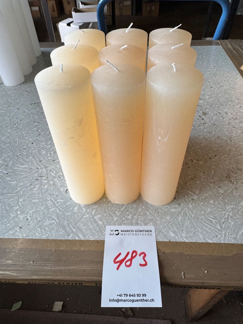 Kerzen: 483 Posten Raureifkerzen aus Liquidation – Gebraucht aus Derendingen von Meisterstuecke