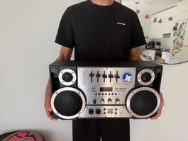 DJ Tech DJ Boombox, Retro Boombox mit DJ Mixer, Bluetooth