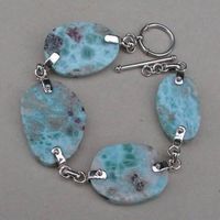 ♥ ARMBAND / LARIMAR - ATLANTIS STEIN / FÜR BREITEN GELENK