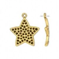 Anhänger charm Stern 22mm  altvergoldet