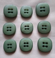 9 Stück Knöpfe robust, grünton, 28 mm.