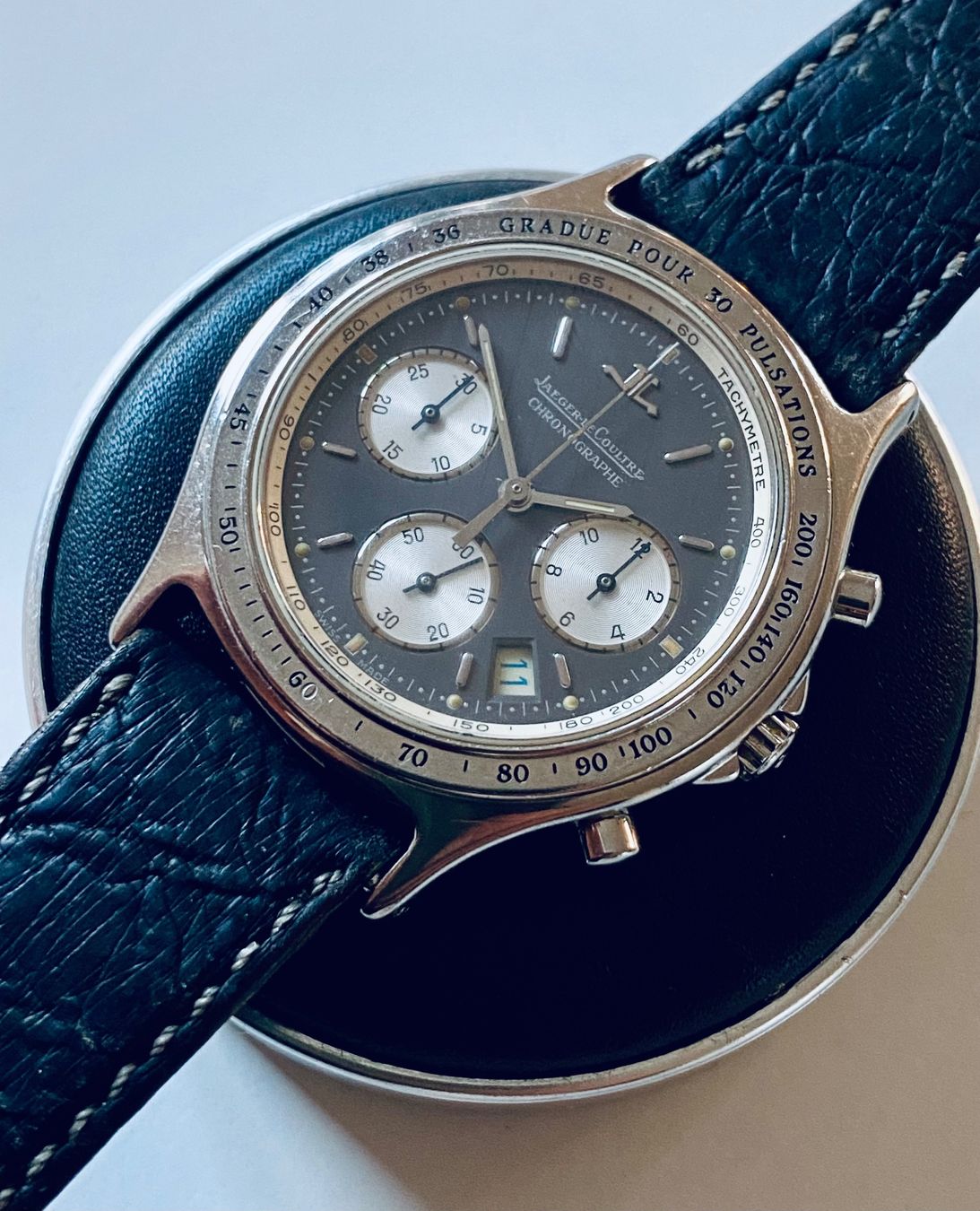 Jaeger-Lecoultre Orologi: Jaeger LeCoultre Chronograph Heraion Grey ref. 115.8.31 – Usato da Küsnacht ZH venduto da Pedramy 2