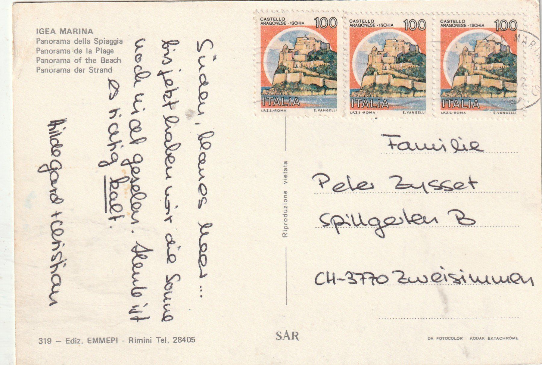 Cartoline postali: Strandbad IGEA  MARINA – Usato da Lumbrein venduto da made02 1