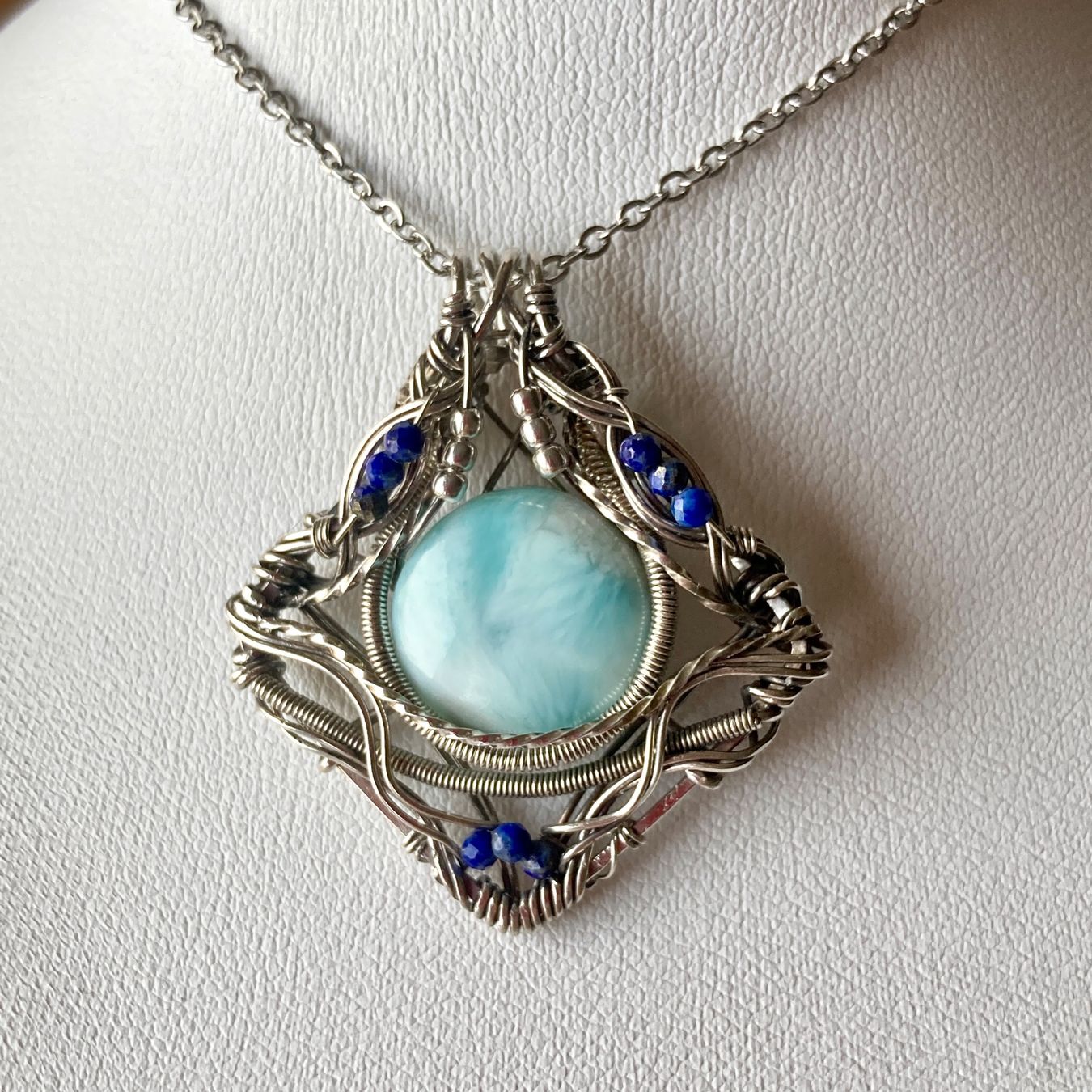 Catenine: Larimar Halskette in Silber 925 – Nuovo (secondo la descrizione) da Solothurn venduto da Kiki_Di