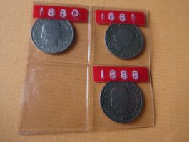 Schweiz 1880, 1881,1888,  Serie  5-Räppler