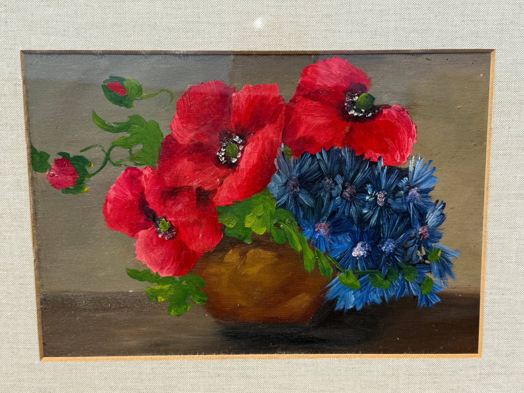 Dipinti: Handgemaltes Gemälde mit einer Blumenvase 48x40cm – Usato da Vacallo venduto da cri_229f 1