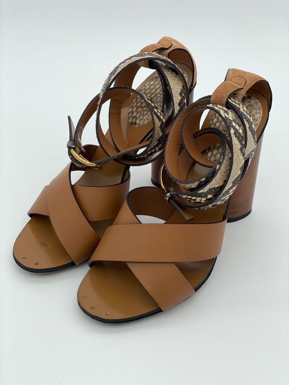 Gucci Damenschuhe: Gucci Candy Python  Sandale mit Absatz EU 38.5 Braun – Gebraucht aus Zürich von shoe_shop 2