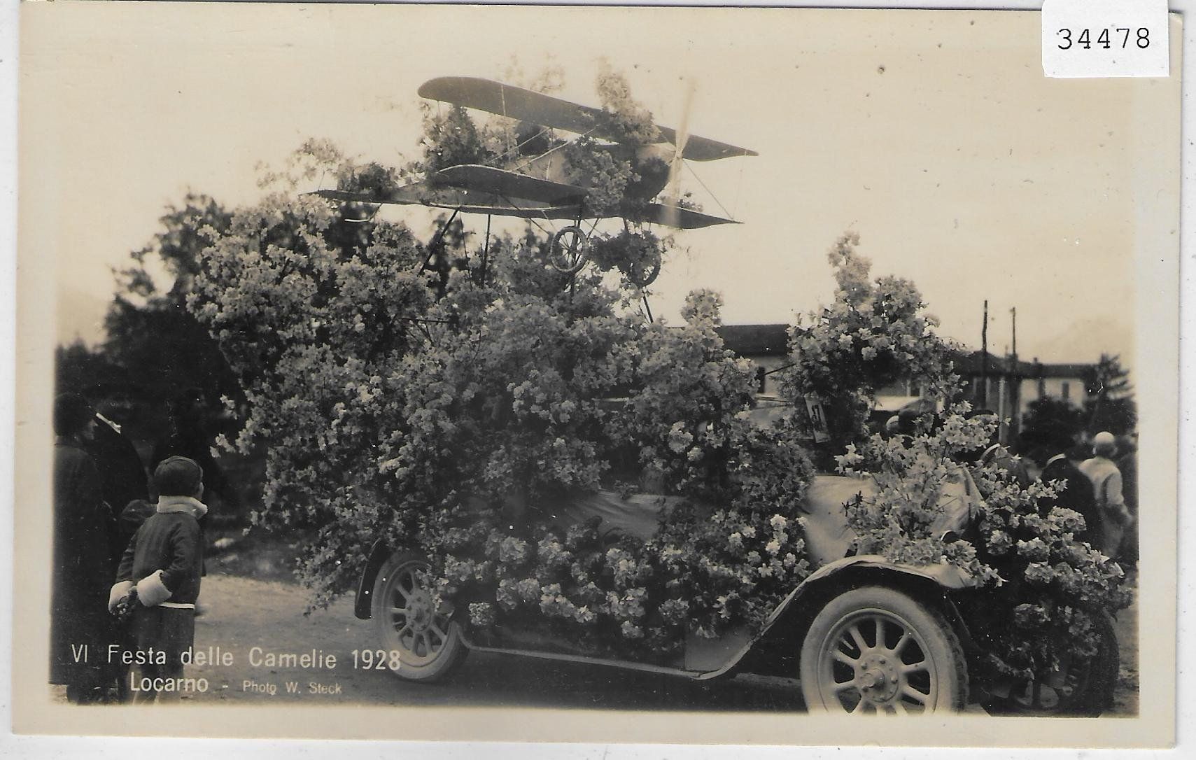Cartoline postali: Festa della Camelie 1928 - Locarno – Usato da Ettingen venduto da Kartenplanet