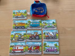 1er Puzzle Set Fahrzeuge mit Stofftasche, Top Zustand!