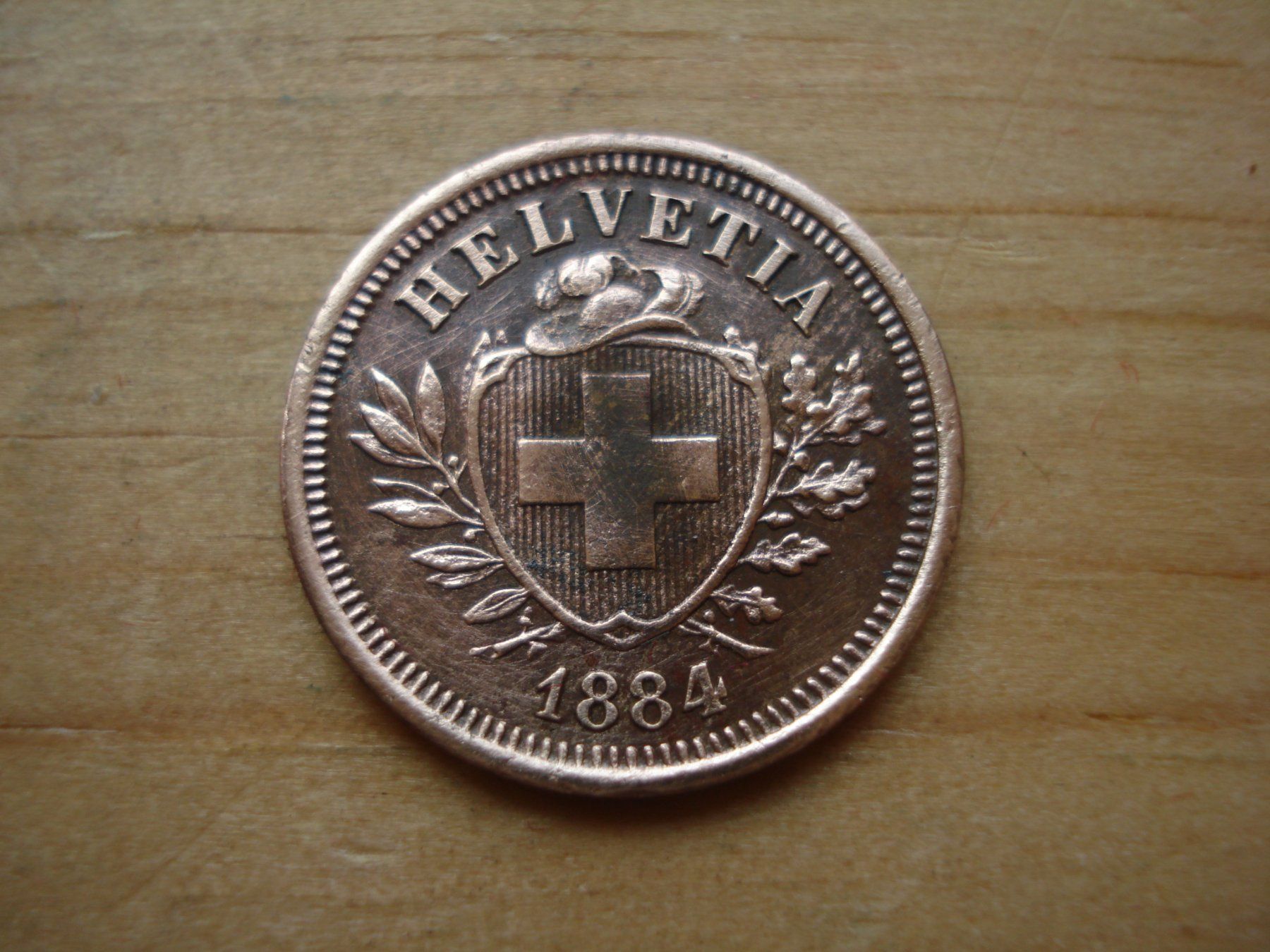 Alle Münzen: (N1) 1 Rappen  1884  UNZ- – Gebraucht aus Erlach von Net-Coins
