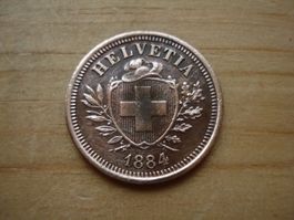 (N1) 1 Rappen  1884  UNZ-
