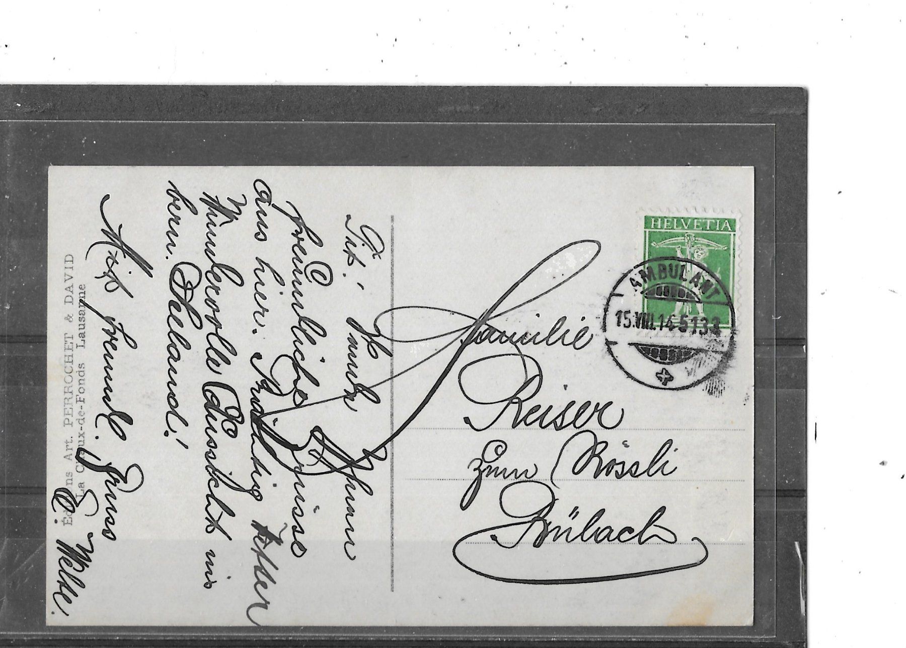 Ansichtskarten: SO Grenchen 1914 – Gebraucht aus Schocherswil von Wilare 1