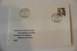 FDC, Unwetter in der Schweiz, 7.9.07, Wert 0.50 mit Aufdruck