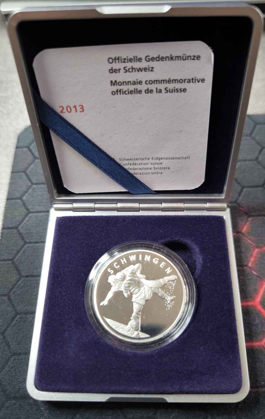 Tutti le monete: 20 Franken 2013 Silber PP Schwingen Box – Usato da Nyon venduto da AlexKey71