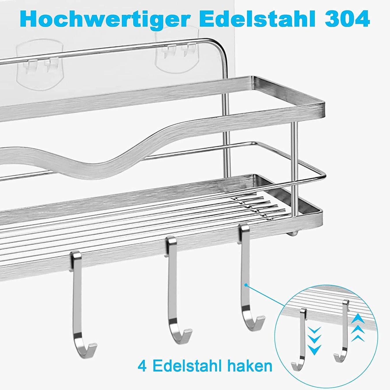 Supporti a parete: Duschkorb Duschablage Edelstahl Ohne Bohren: 2 Pack – Nuovo e nell'imballaggio originale da Nuglar venduto da SaleRitter 4