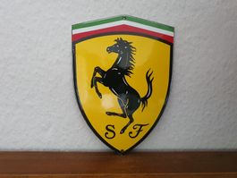 Emailschild Ferrari Wappen Logo Italy Emaille Schild Reklame