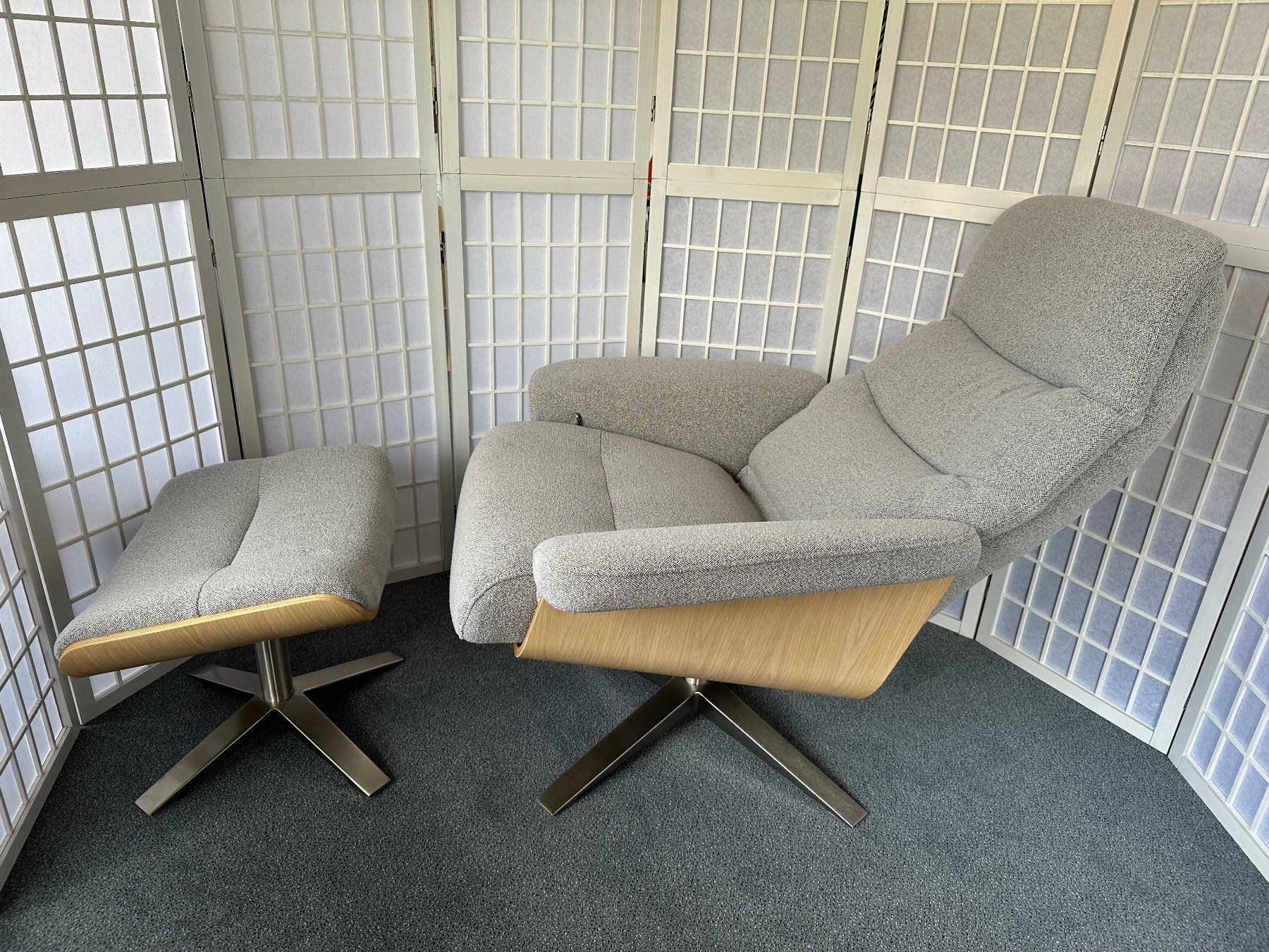 Sessel: Relax Sessel Amasra Stoff grau Eiche hell inkl. Hocker – Neu und originalverpackt aus Unterentfelden von moebelrufli 7