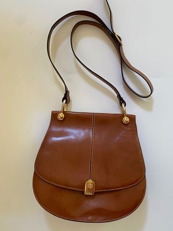 BALLY Handtasche braun Leder vintage