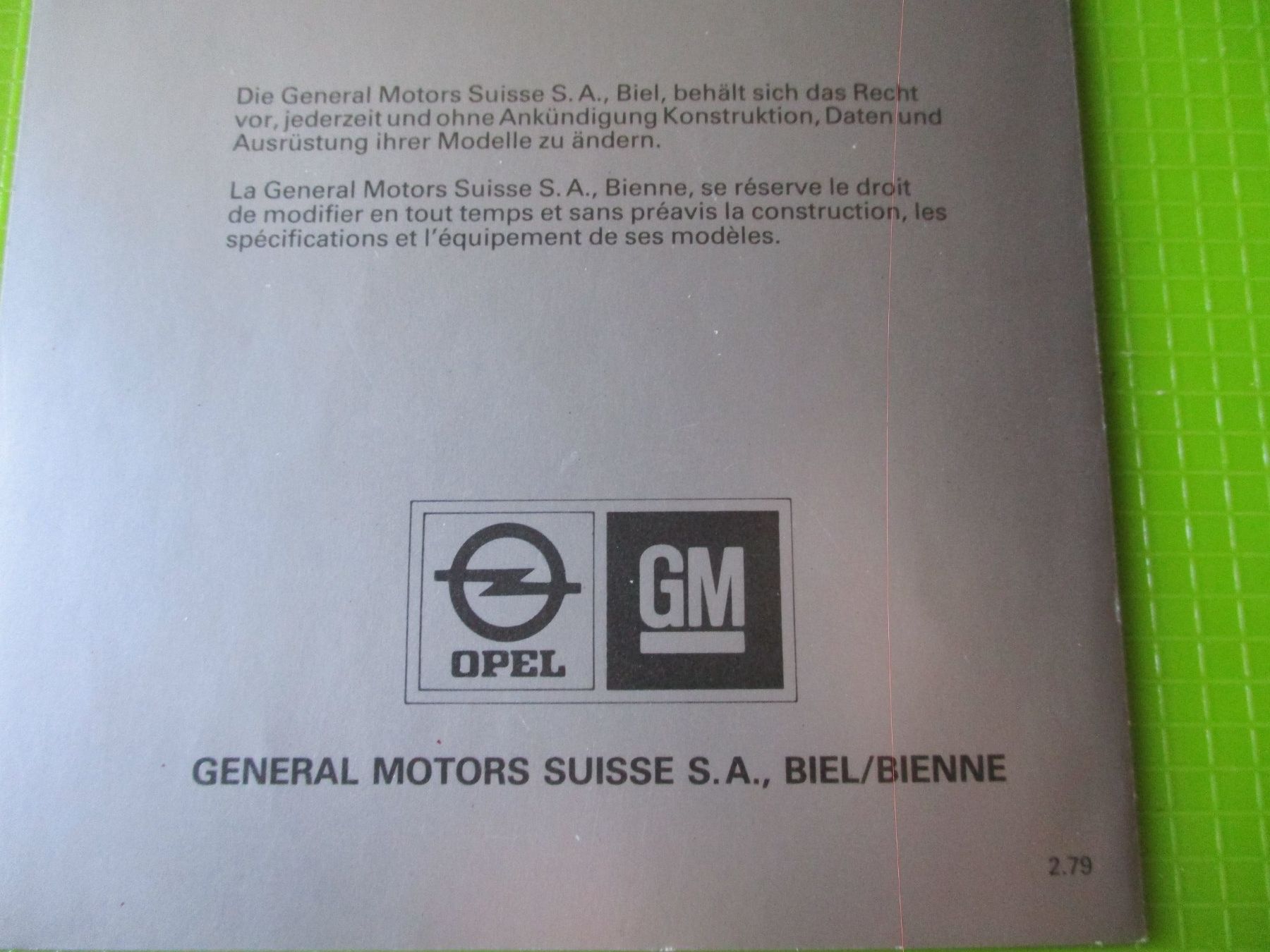 Opel Documenti: Opel Ascona 2000 Silver Bird Prospekt 1979 – Usato da Ottikon Gossau ZH venduto da hokuspokus 6