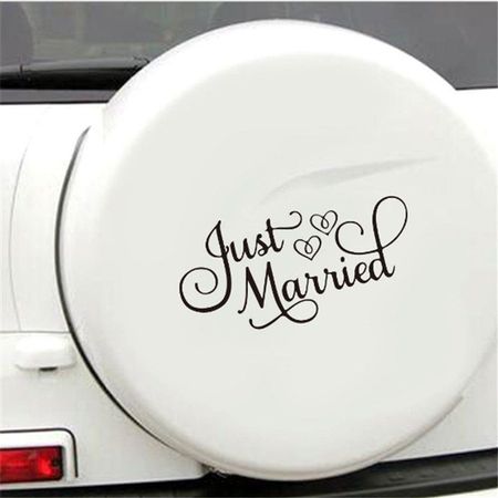 NEUE Folie "Just Married" schwarz Hochzeit-Deko - 220554