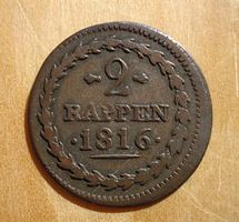 (D3) Aargau 2 Rappen 1816