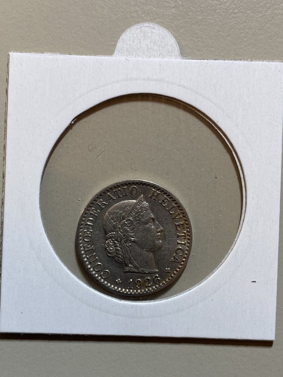 Alle Münzen: Suisse - 20 centimes - 1926 – Gebraucht aus Payerne von Mike1682 1