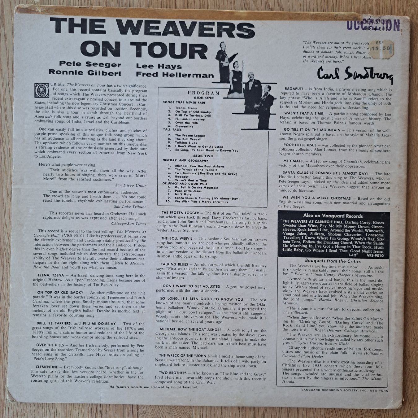 Schallplatten: The Weavers - On Tour – Gebraucht aus Meggen von Ricardokoch 1