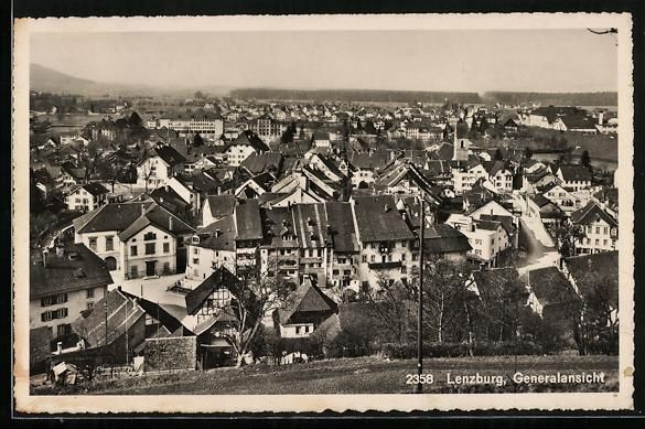 Cartoline postali: Lenzburg, Totalansicht über die Dächer – Usato da Berlin venduto da bartko-reher