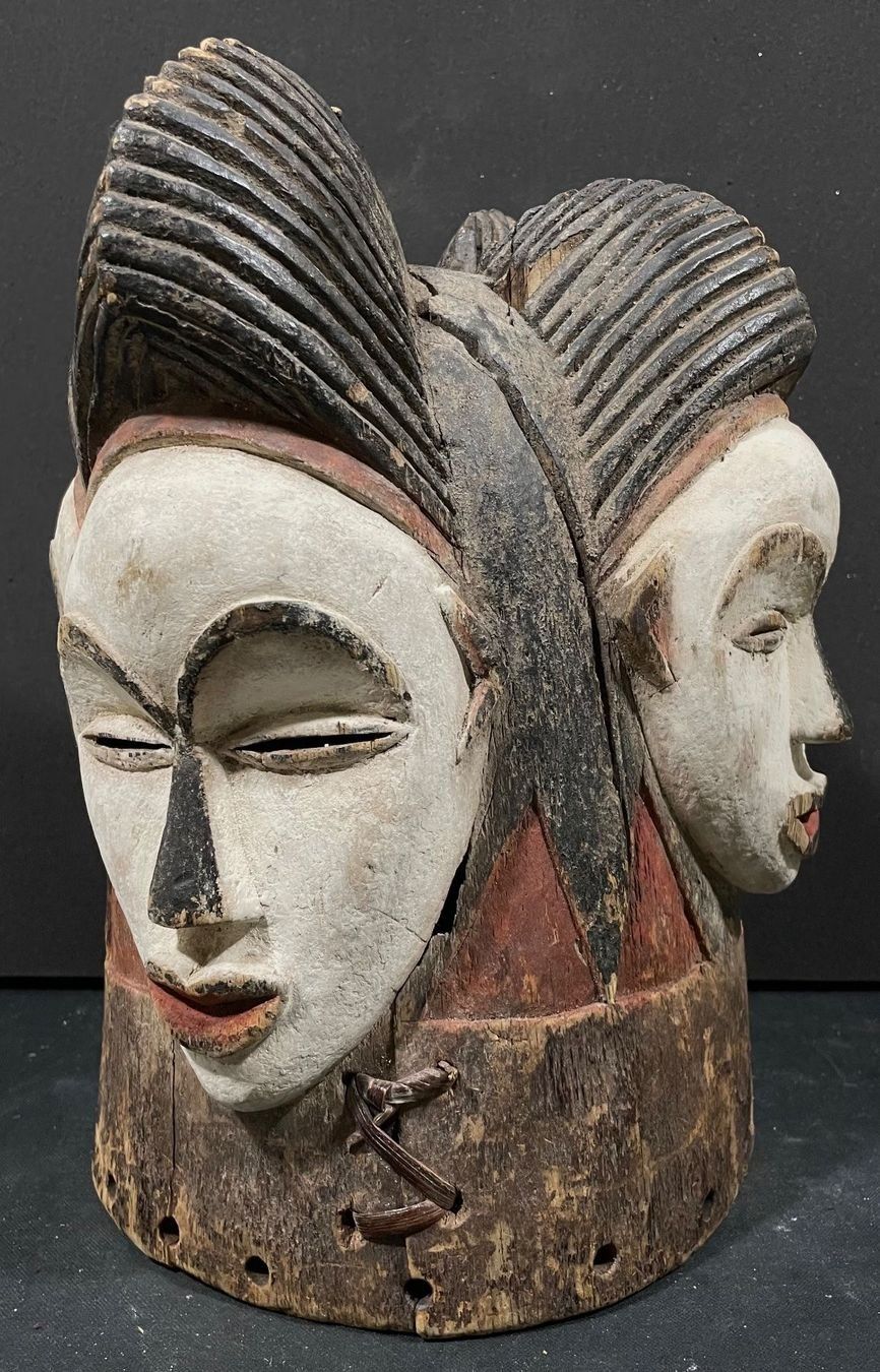 Internationale Kunst: 🛖 Magnificent Punu Gabon 4 heads mask 19-20 century 🛖 – Gebraucht aus Morges von 4WLS 4
