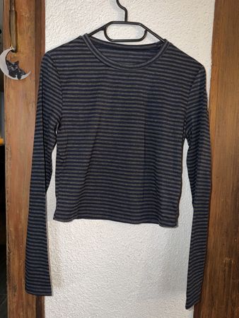 Crop Top Langarmshirt, gestreift, Grösse S, Top Zustand!